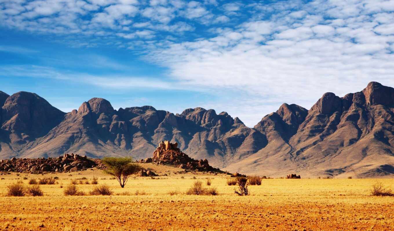 гора, landscape, пустыня, африка, namibia
