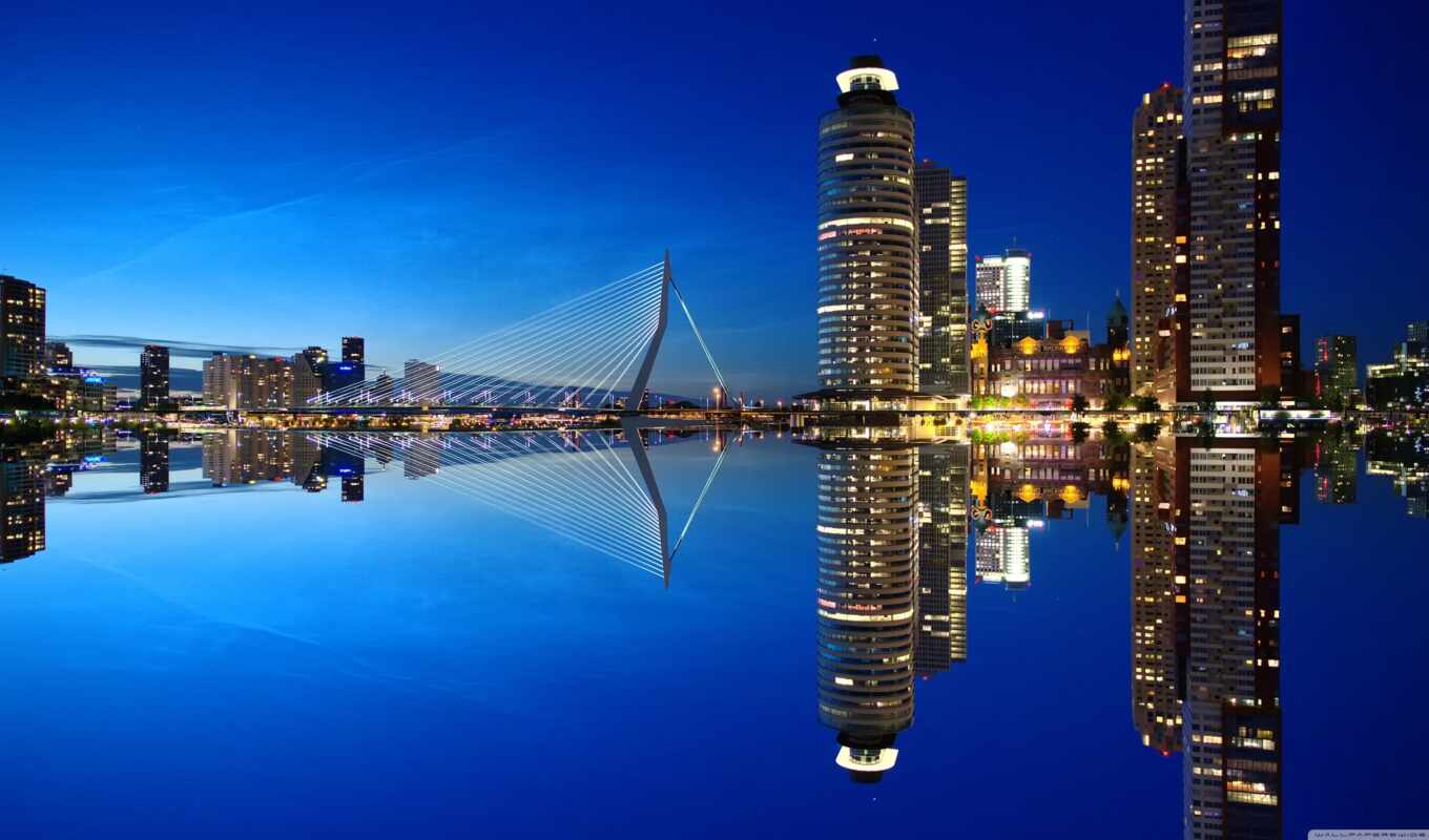 город, skyline, company, holland, роттердам