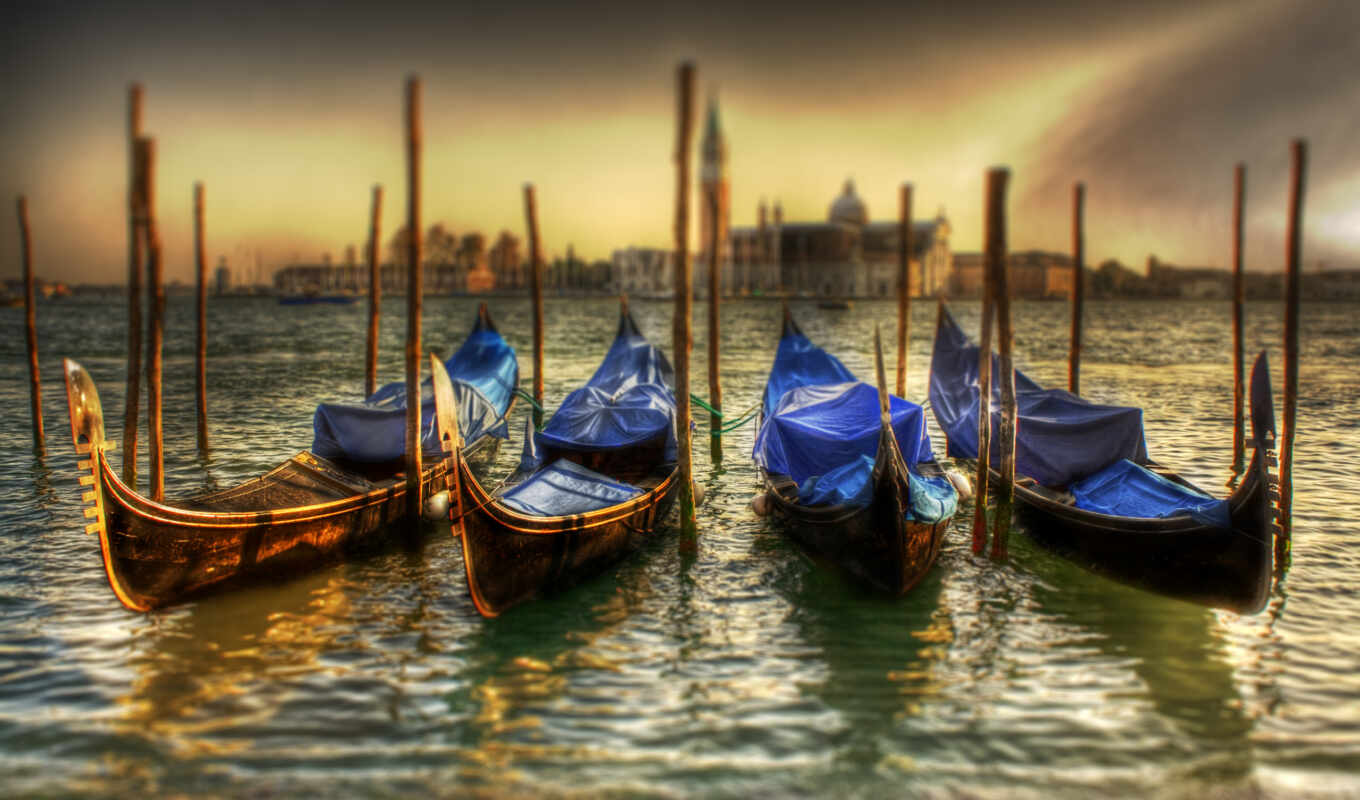 традиционный, лодка, venezia, гондола