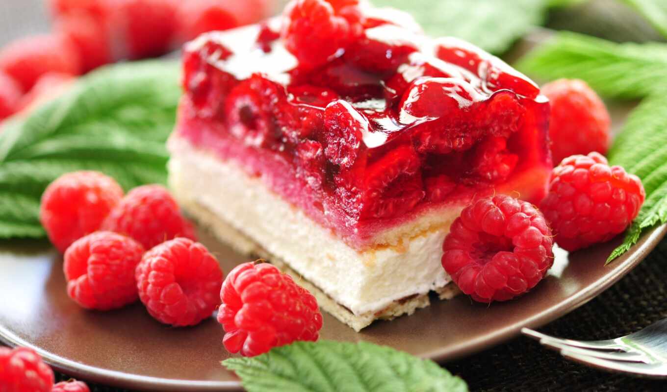 piece, ice cream, dessert, raspberry, cake, dessert, berry