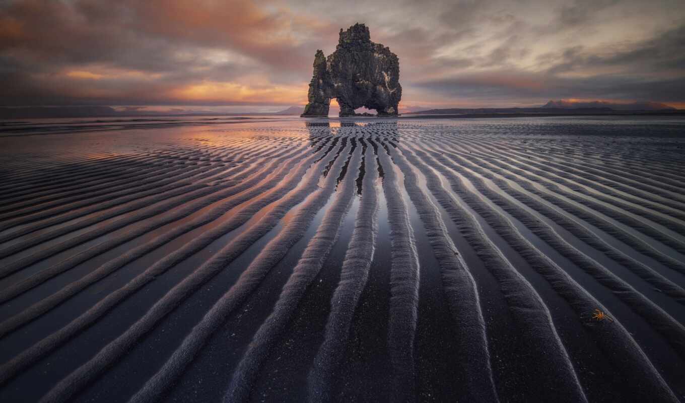 фото, море, iceland, hvitserkur