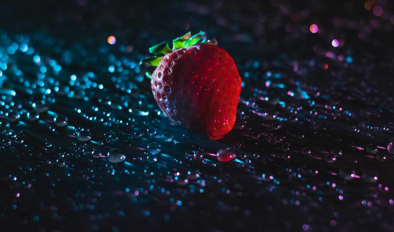drop, background, strawberry, permission