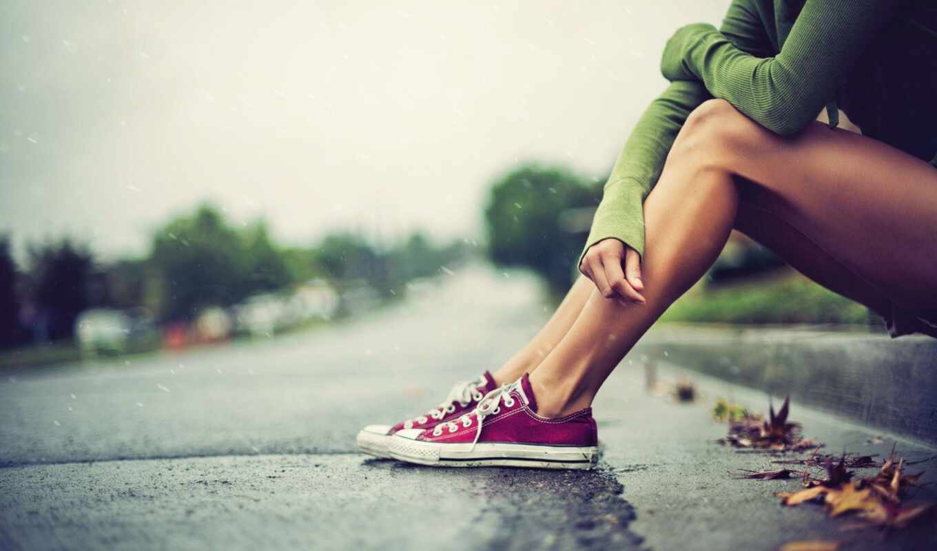 photo, girl, sheet, woman, shoes, beautiful, asphalt, leg, krossovka