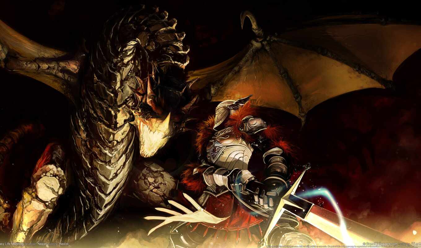дракон, рыцарь, рыцари, драконы, борьба