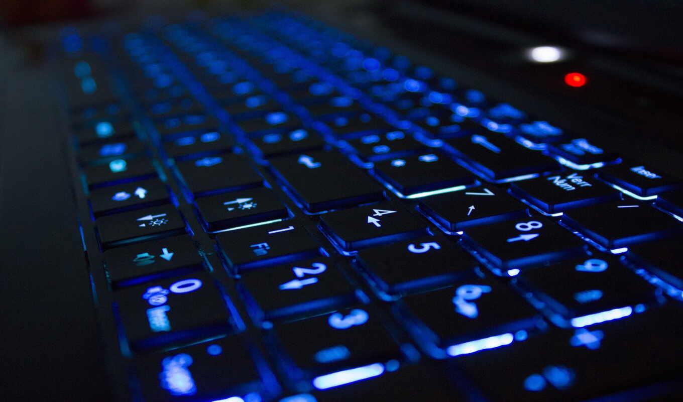 keyboard, blue, a computer, background, picture, digital, neon, illumination, device, probel