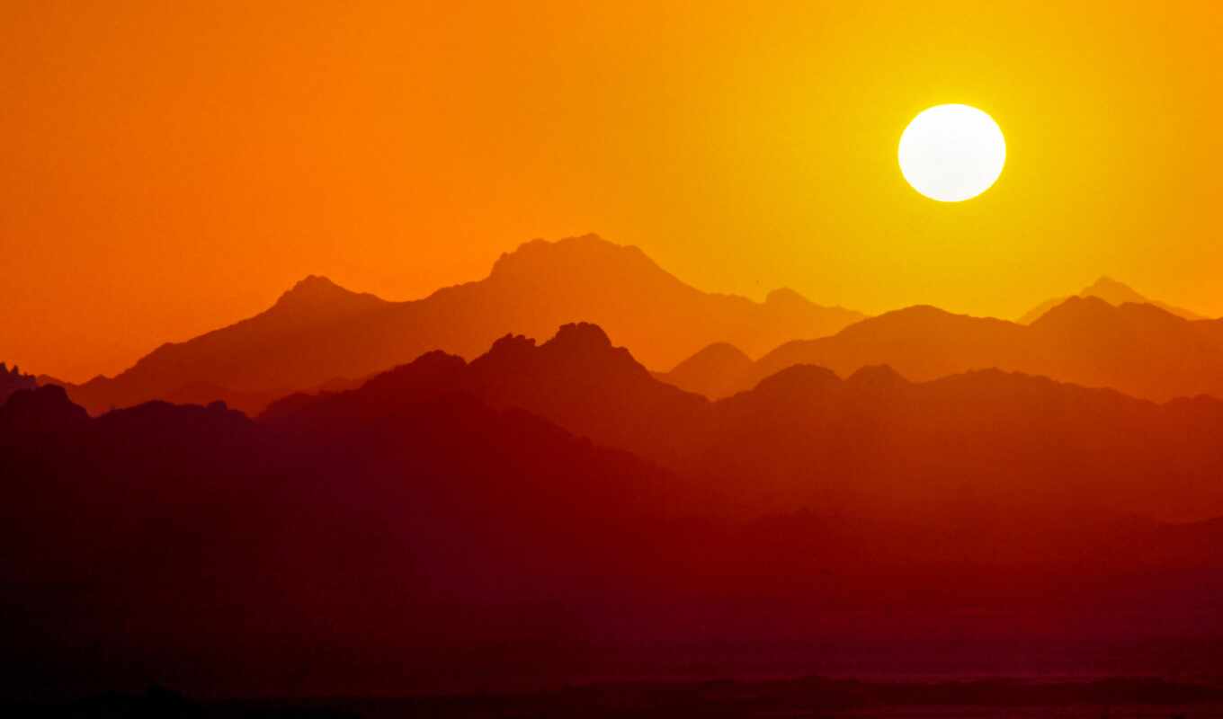 sky, sun, sunset, mountain, landscape, gallery, orange, sunrise, range, stay down, rare