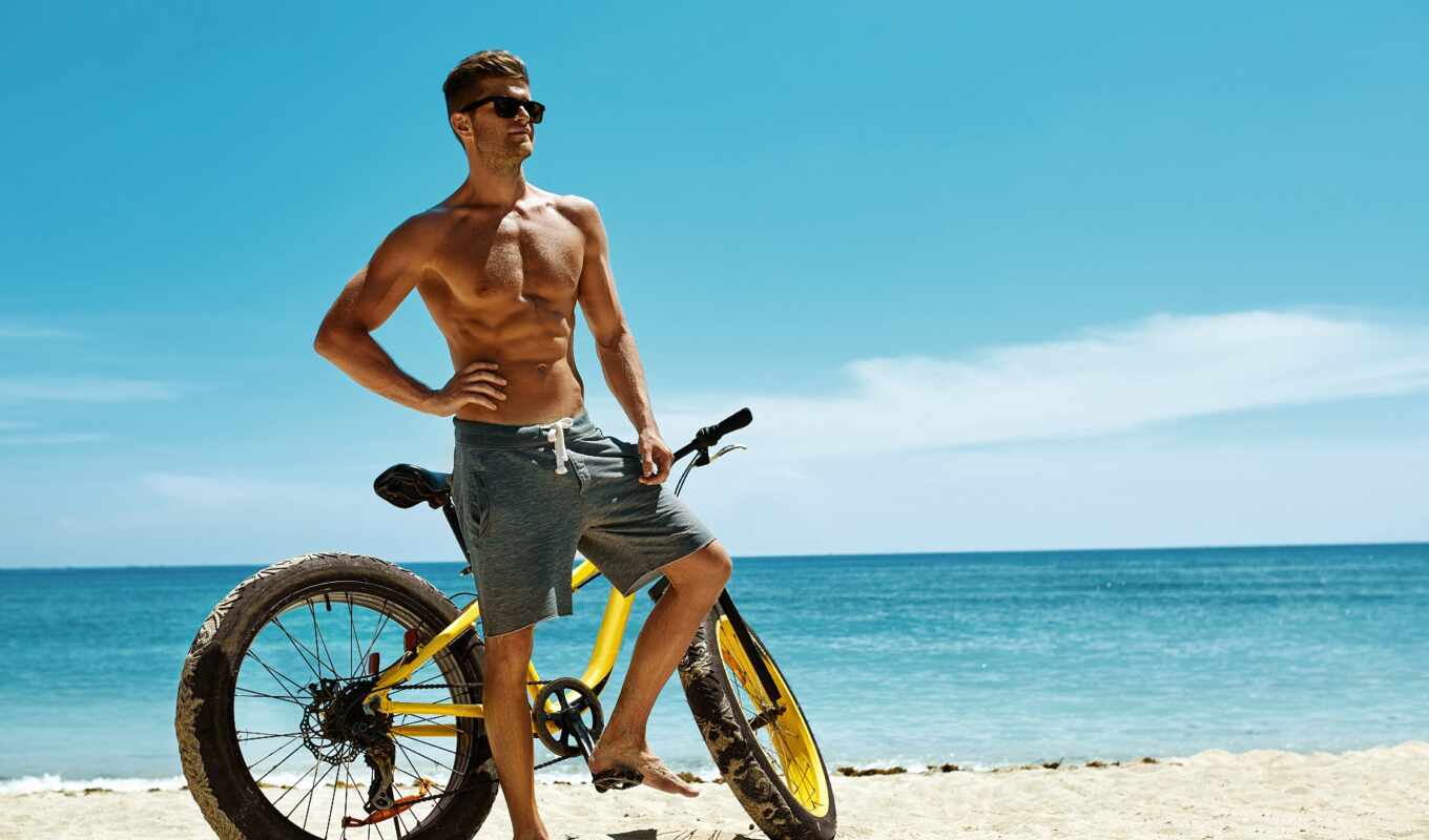 мужчина, море, off, близко, тематика, место, michael, bike, wang, прокатиться