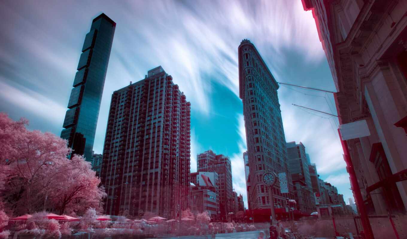 mobile, house, tree, architecture, build, infrared, mnogoetazhnyi, high-rise building