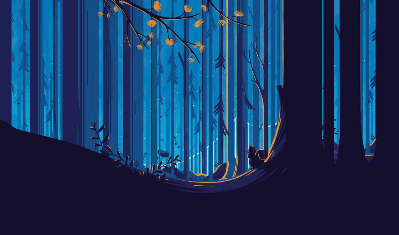 небо, tom, blue, дерево, белки, illustration, load, fore, haugomat