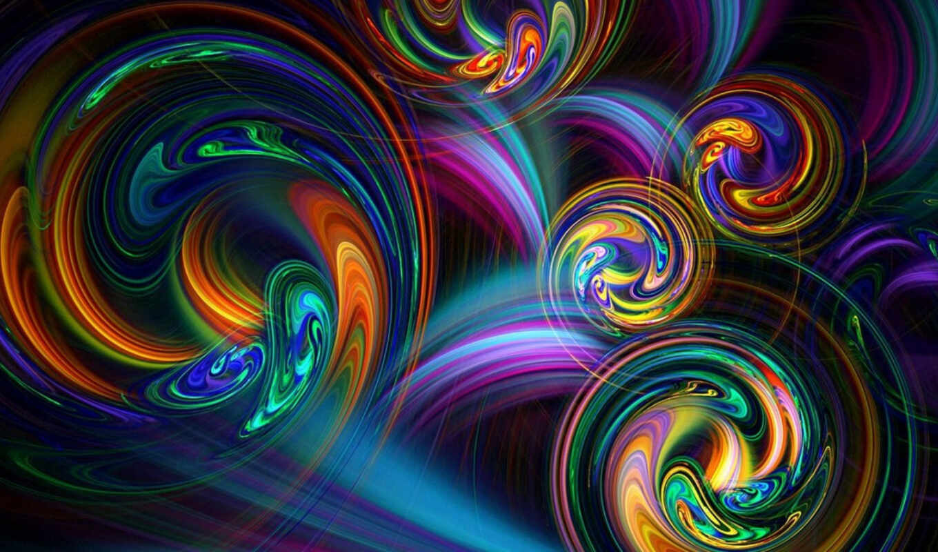 красочные, abstract, bubble, color, fractal, swirl