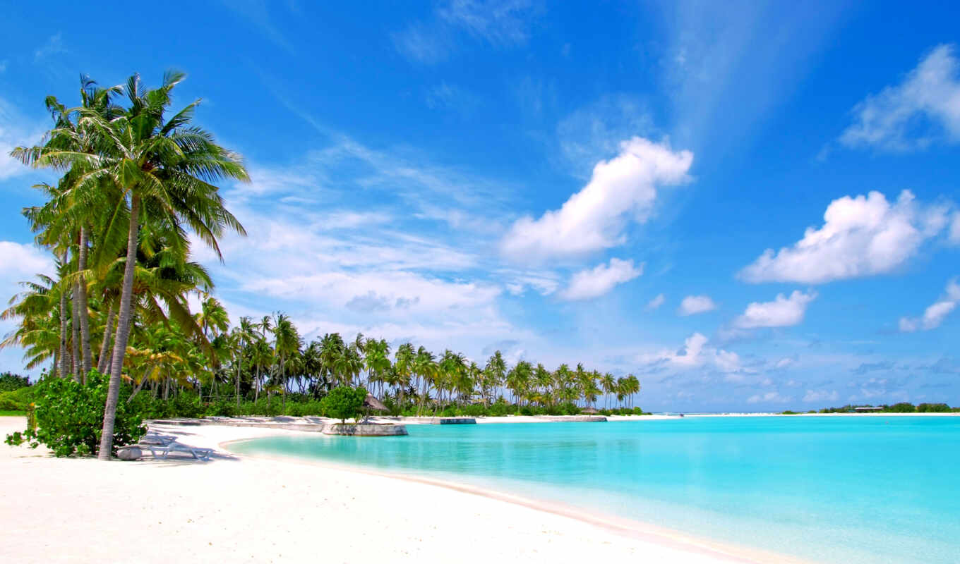 пляж, море, maldives, tropics