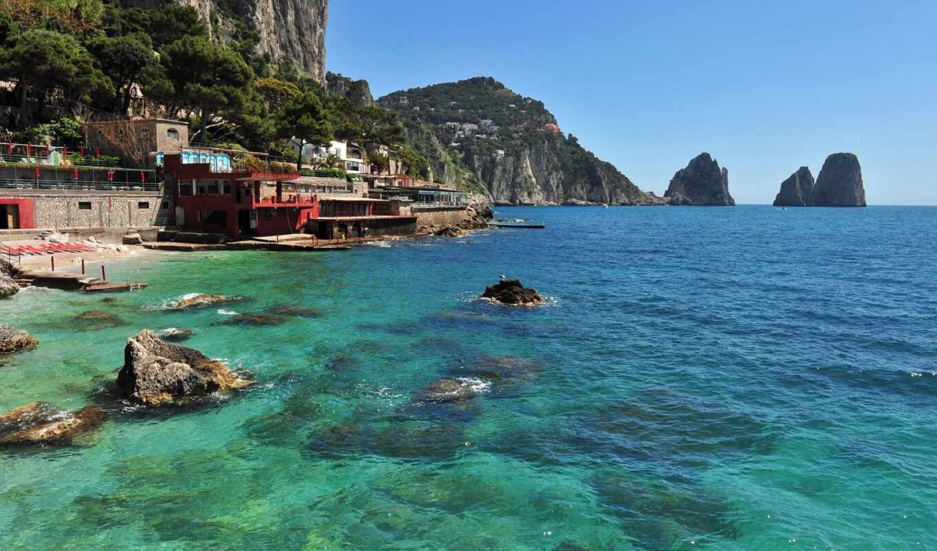 dee, beach, big, island, italy, marina, Capri, piccola