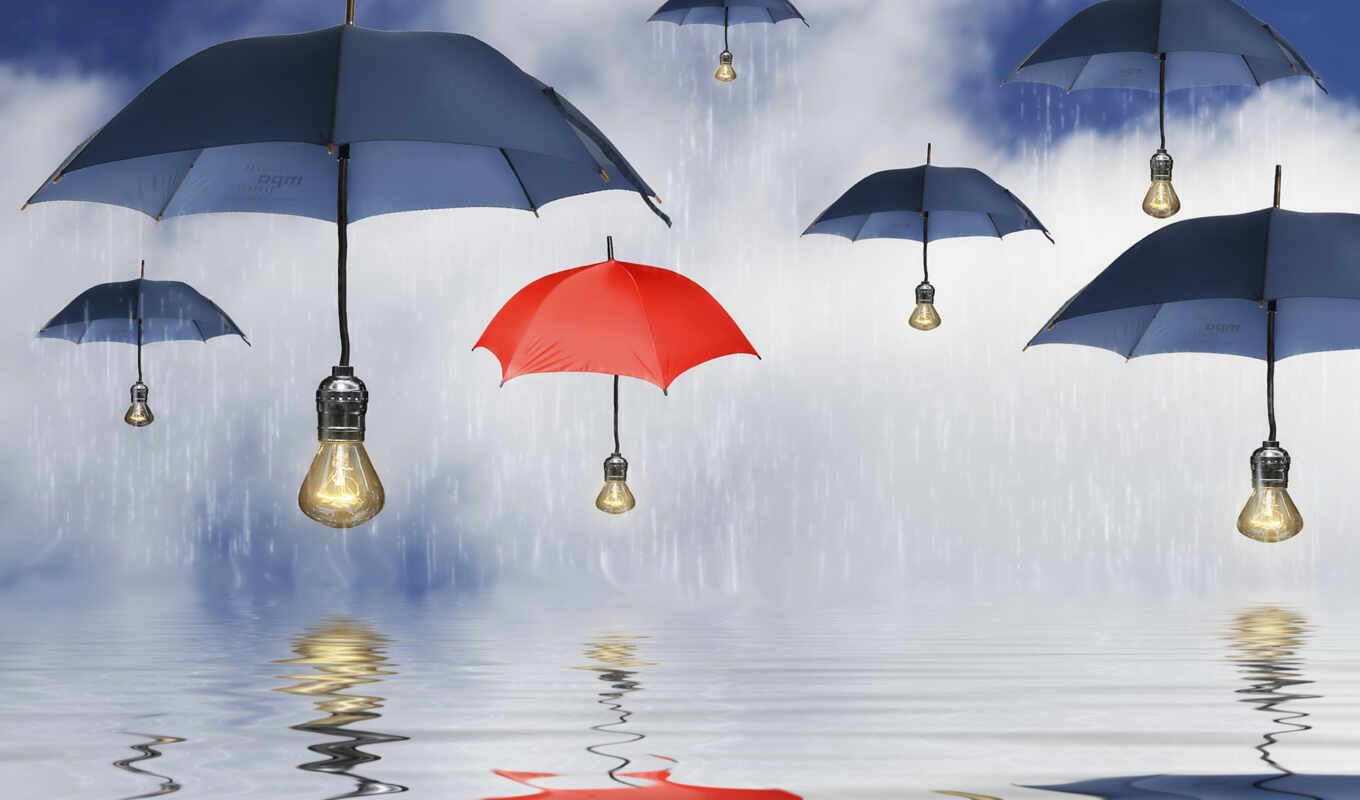 rain, water, umbrella