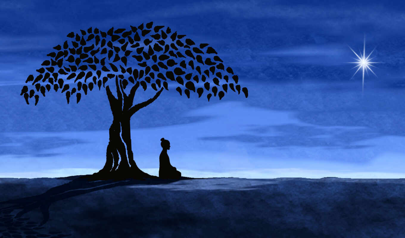 art, tree, painting, artwork, buddhist, meditation