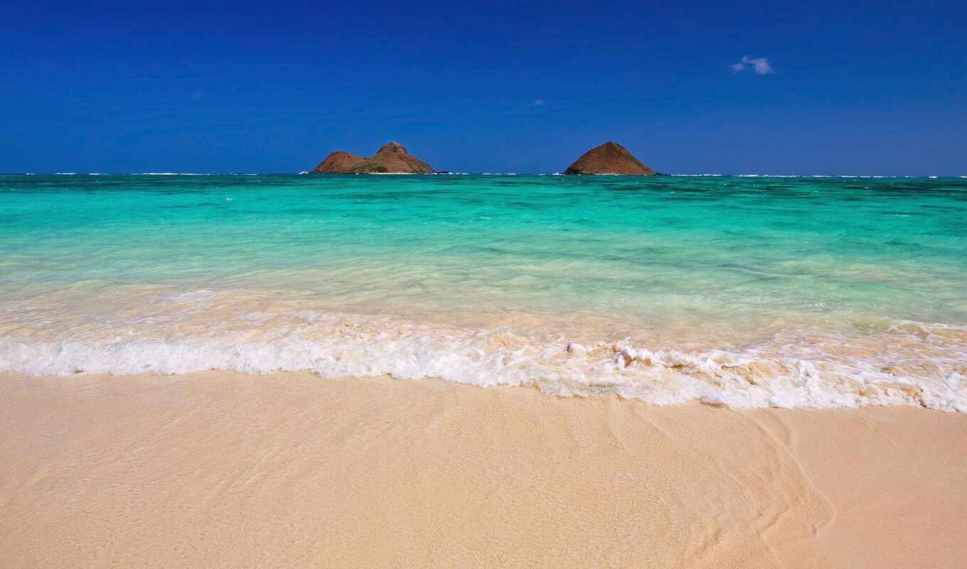 пляж, сша, остров, ocean, тихий, hawaii, hawaiian