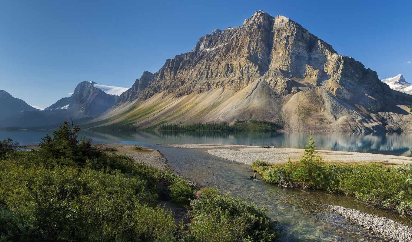 lake, alberta, bow, tapety, park, national, banff, mountains, Canada, national, nasional