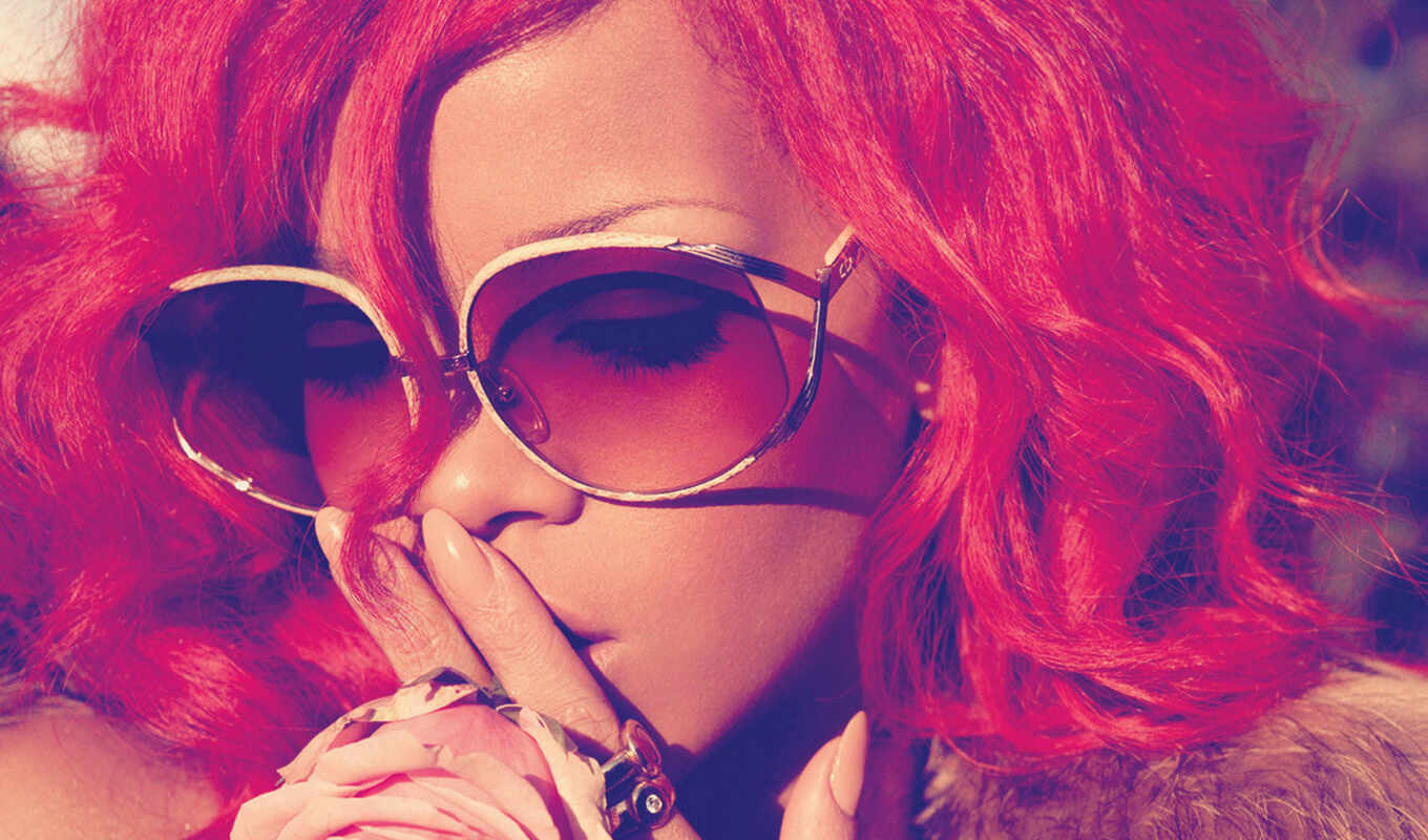 girl, Red, hair, singer, glasses, avatar, rihanna, Rihanna, devushki, hair, red