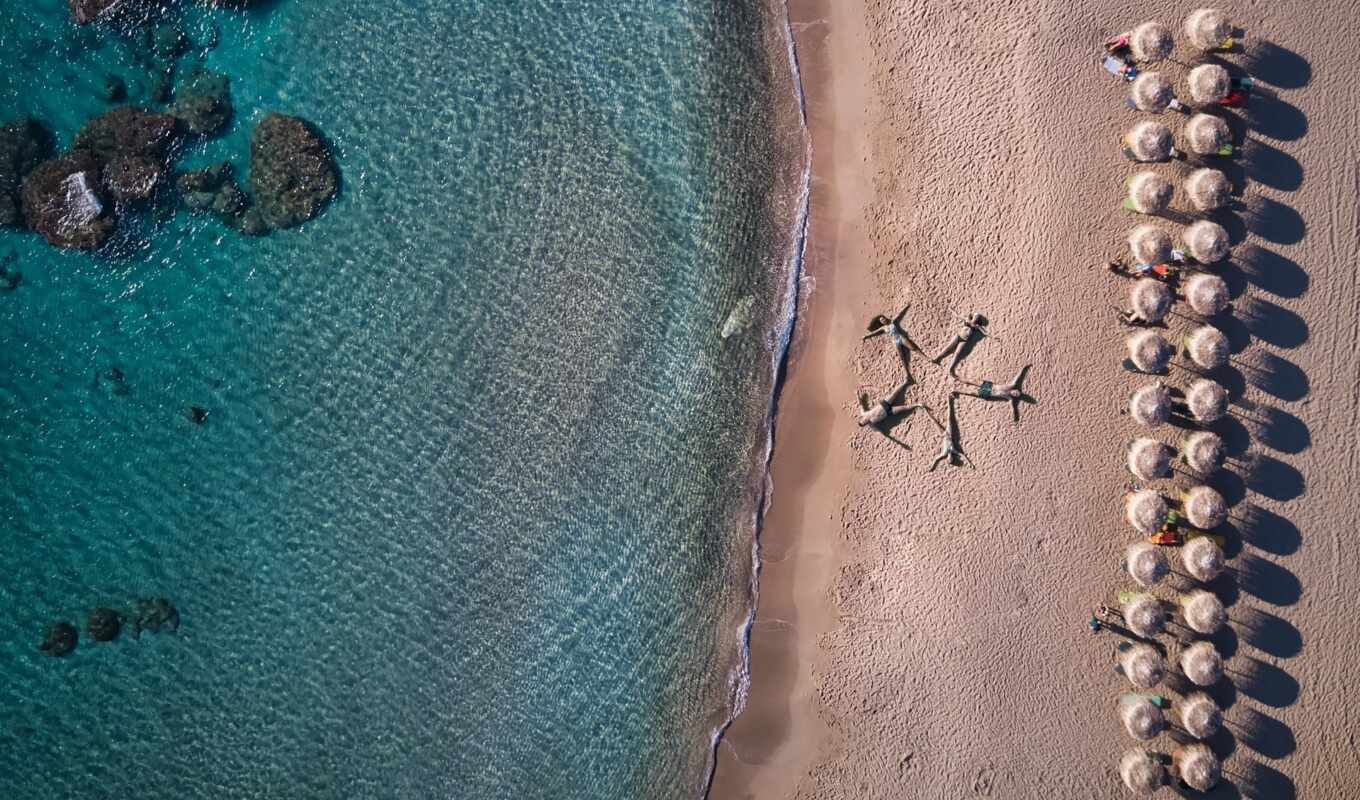 природа, взгляд, summer, water, пляж, песок, тематика, height, aerial, drone