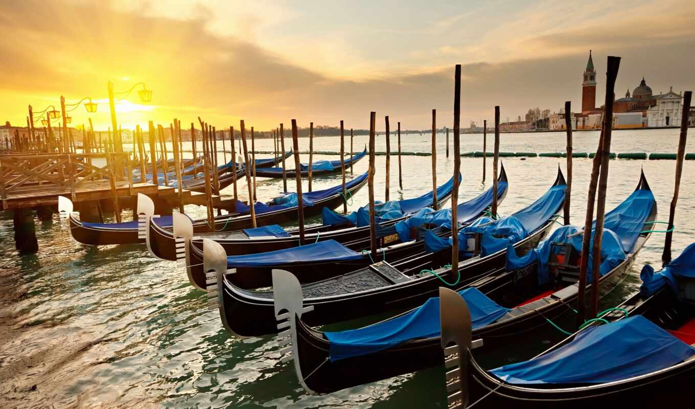 rising, Venice, gondola, photo wallpapers