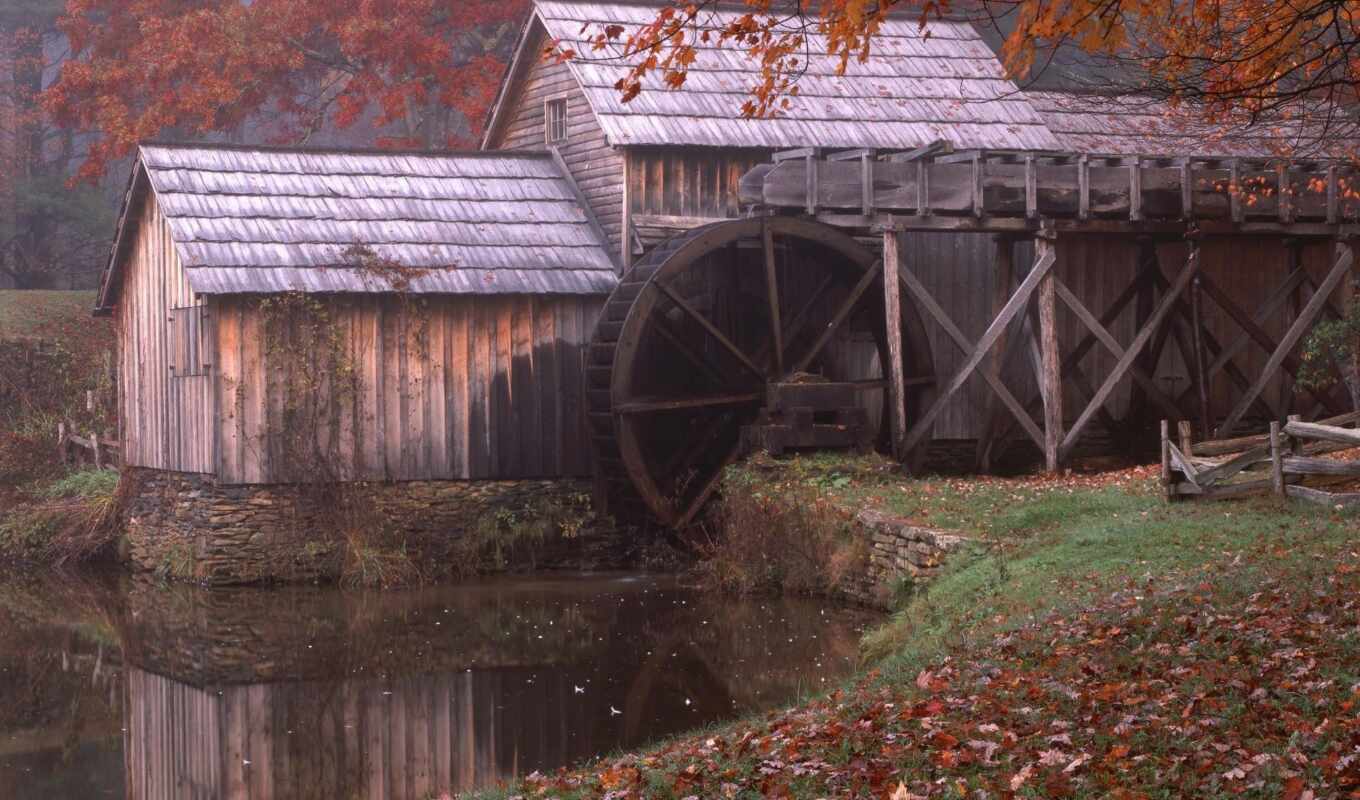 water, mill, fore
