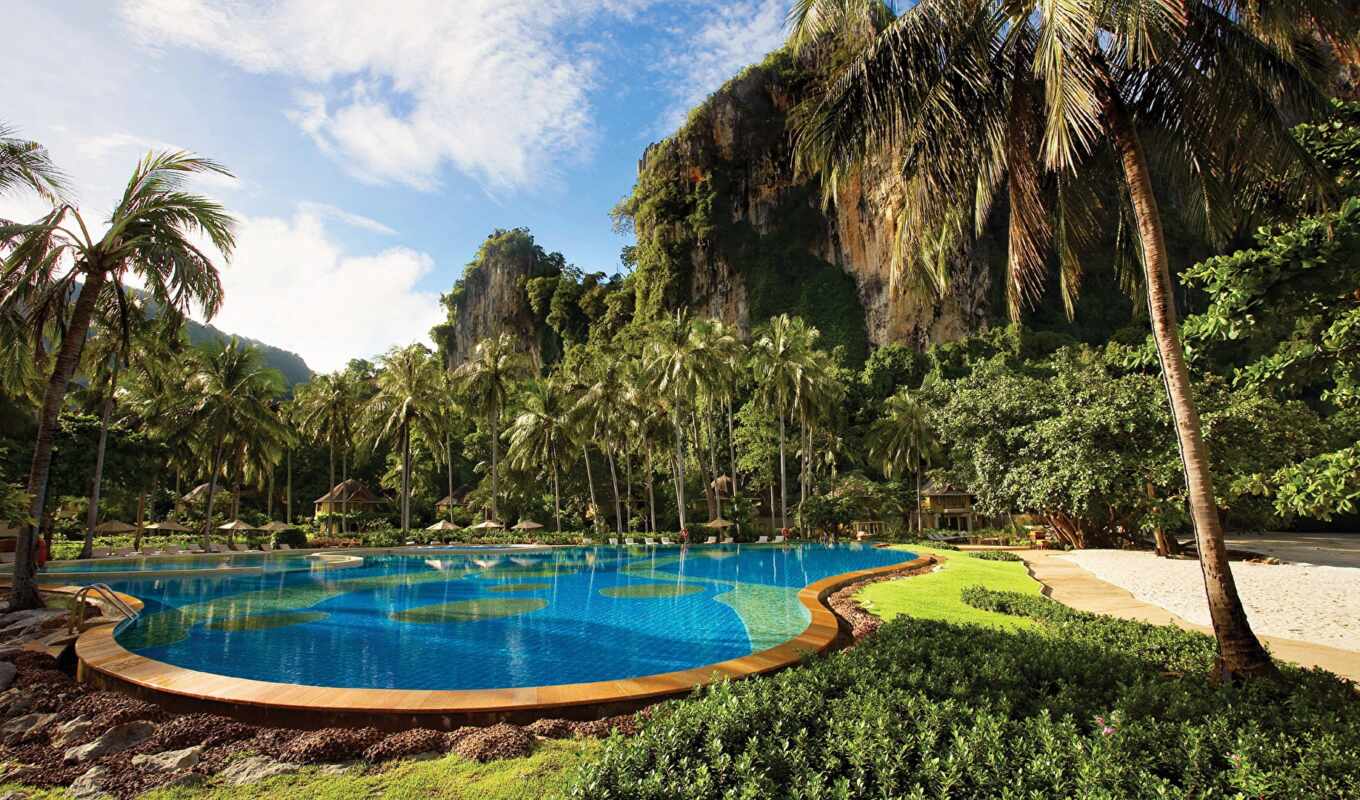 бассейн, resort, таиланд, palm, tropic, rare