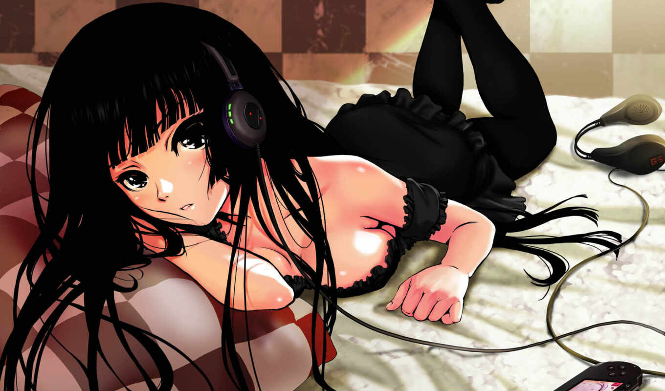 man, headphones, girl, style, anime, girls, headphones, nya