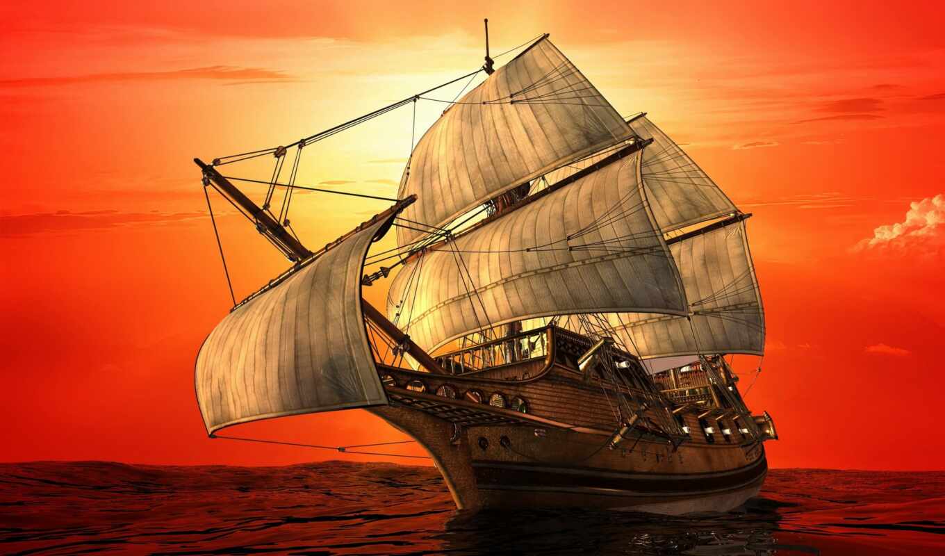 картинка, корабль, sailboat