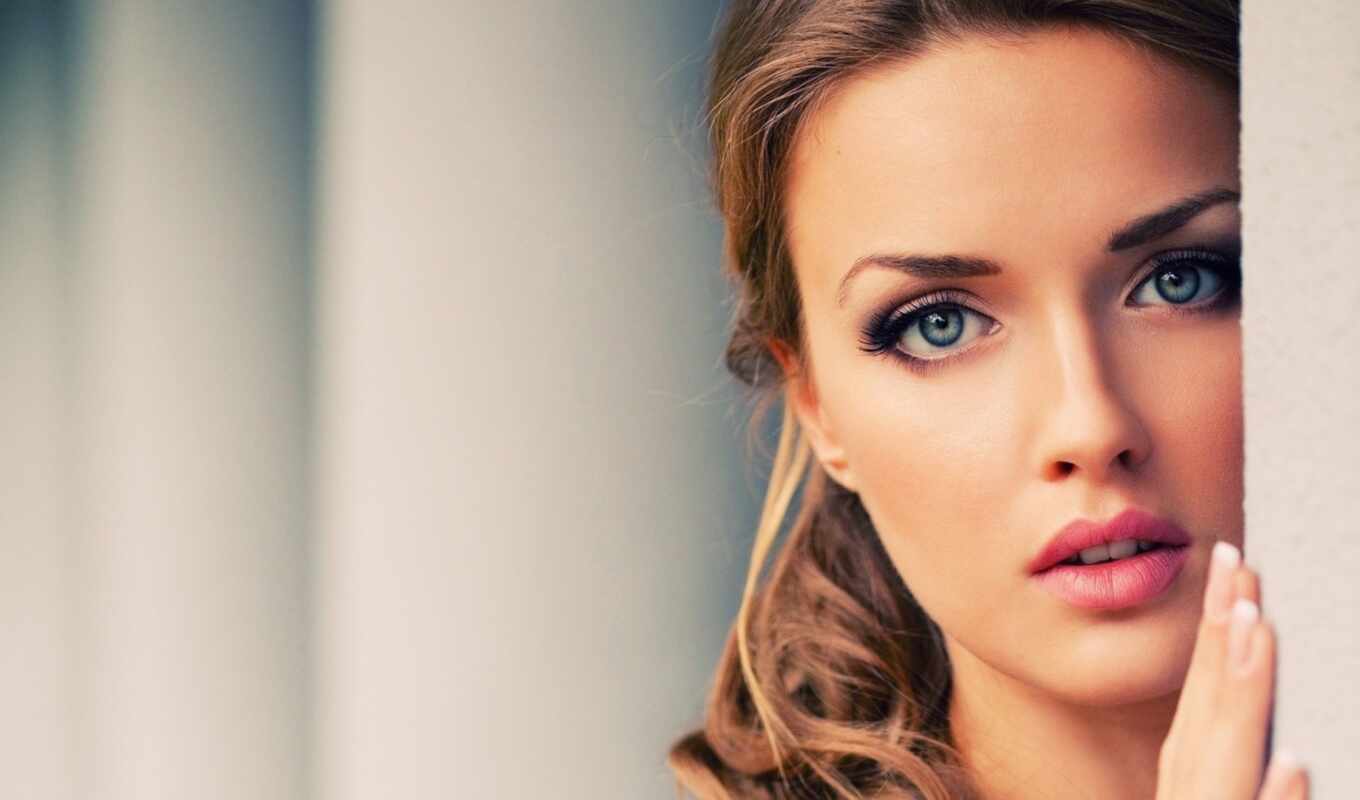 woman, eyes, much, makeup