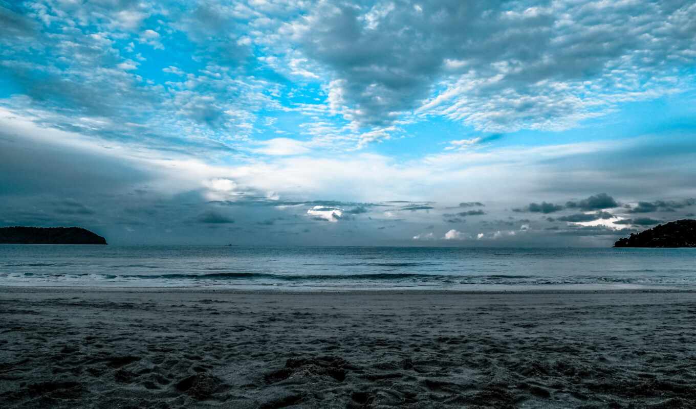 природа, небо, art, studio, пляж, море, берег, песок, облако, seascape, море