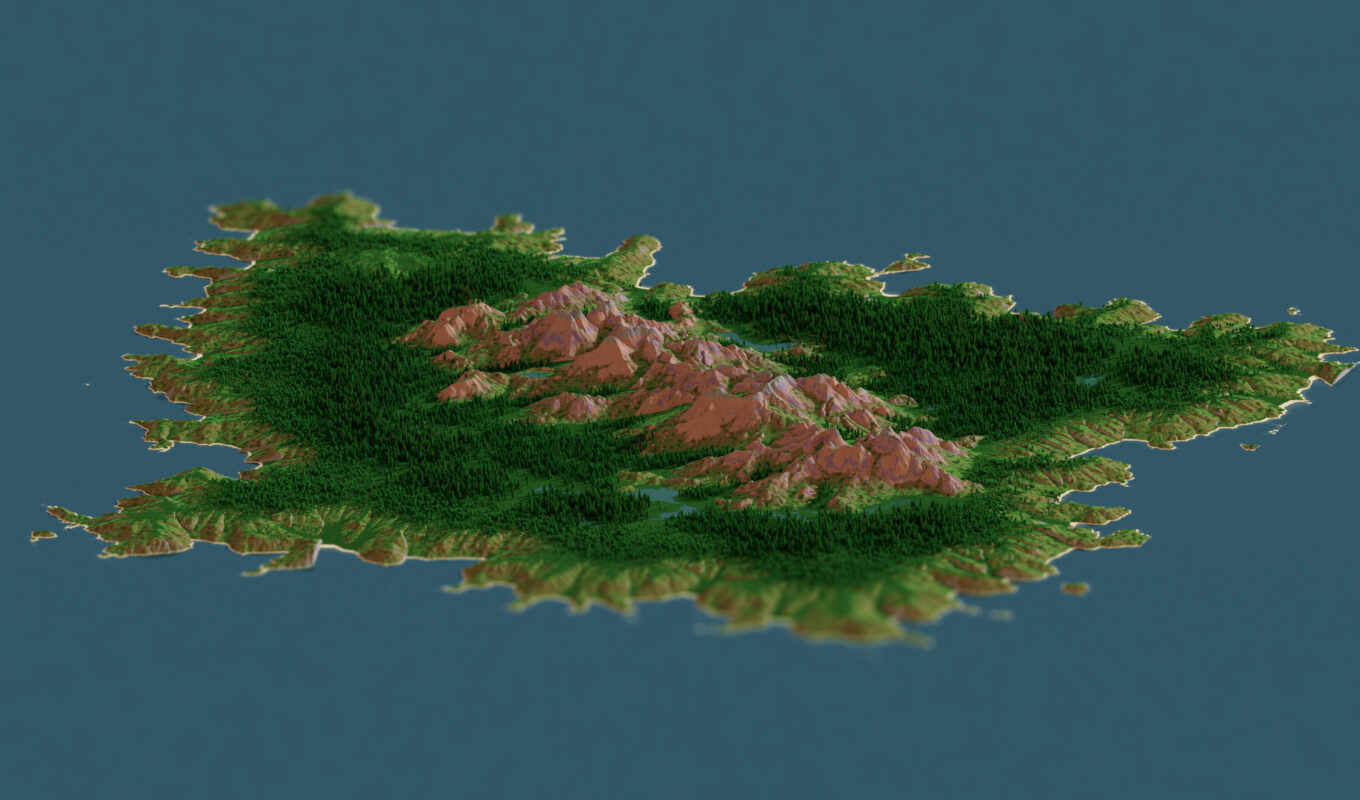 остров, minecraft, chunky