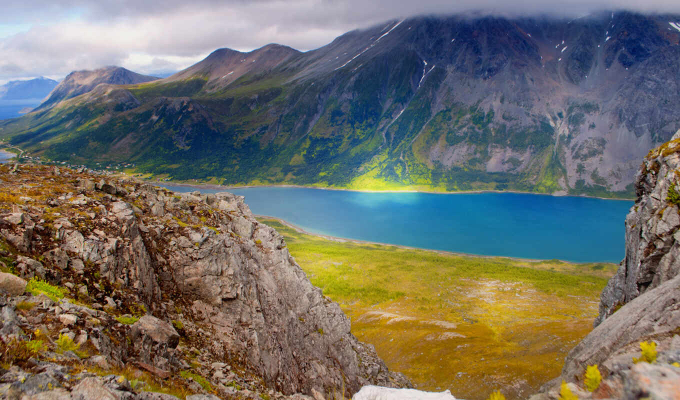 природа, изображение, sun, море, top, норвегия, горы, alcatel