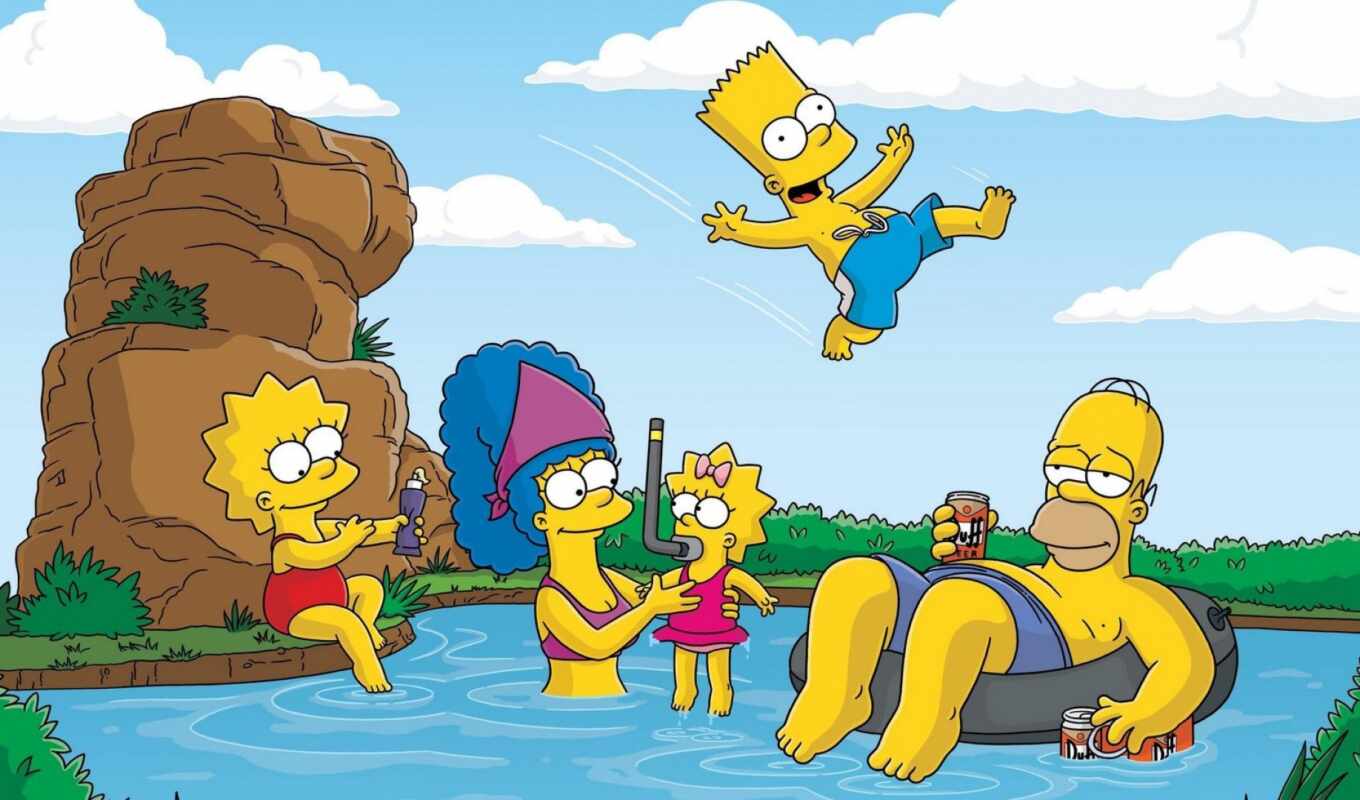 summer, swimming pool, personality, simpson, side