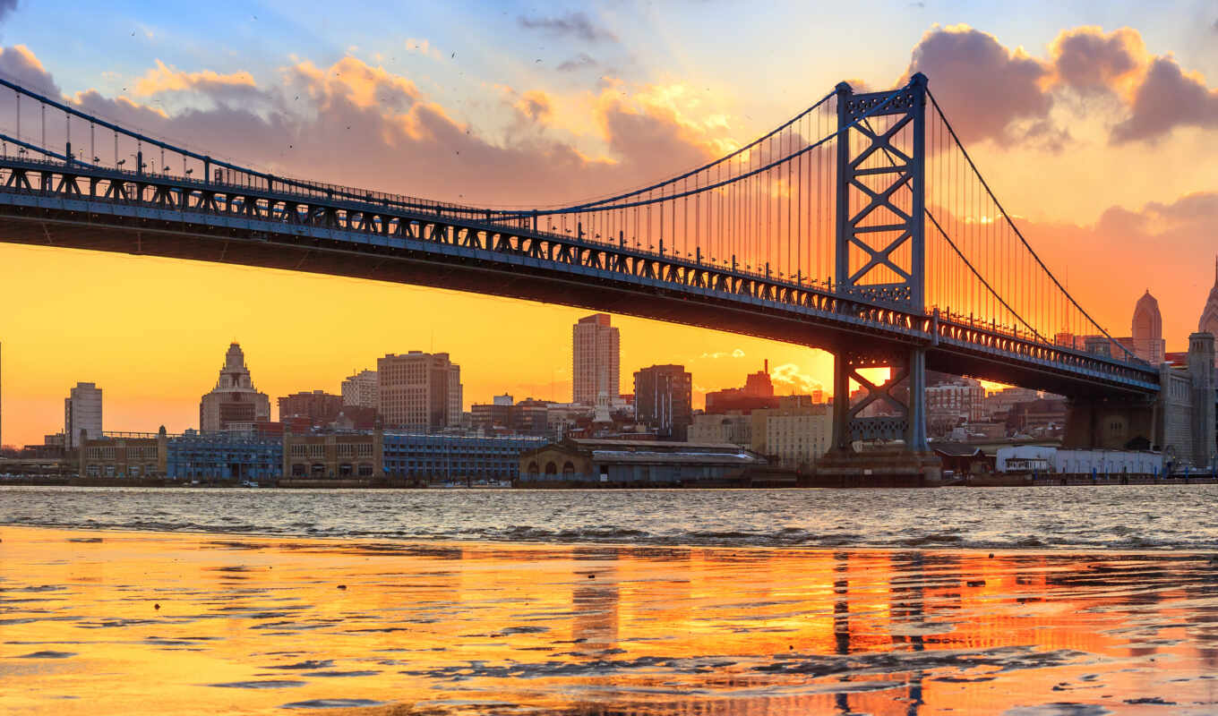 Bridge, river, benjamin, Philadelphia, franklin