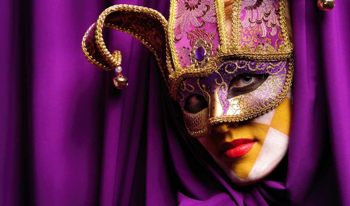 фото, женщина, design, фиолетовый, под, commercial, dance, маска, royalty, жизни