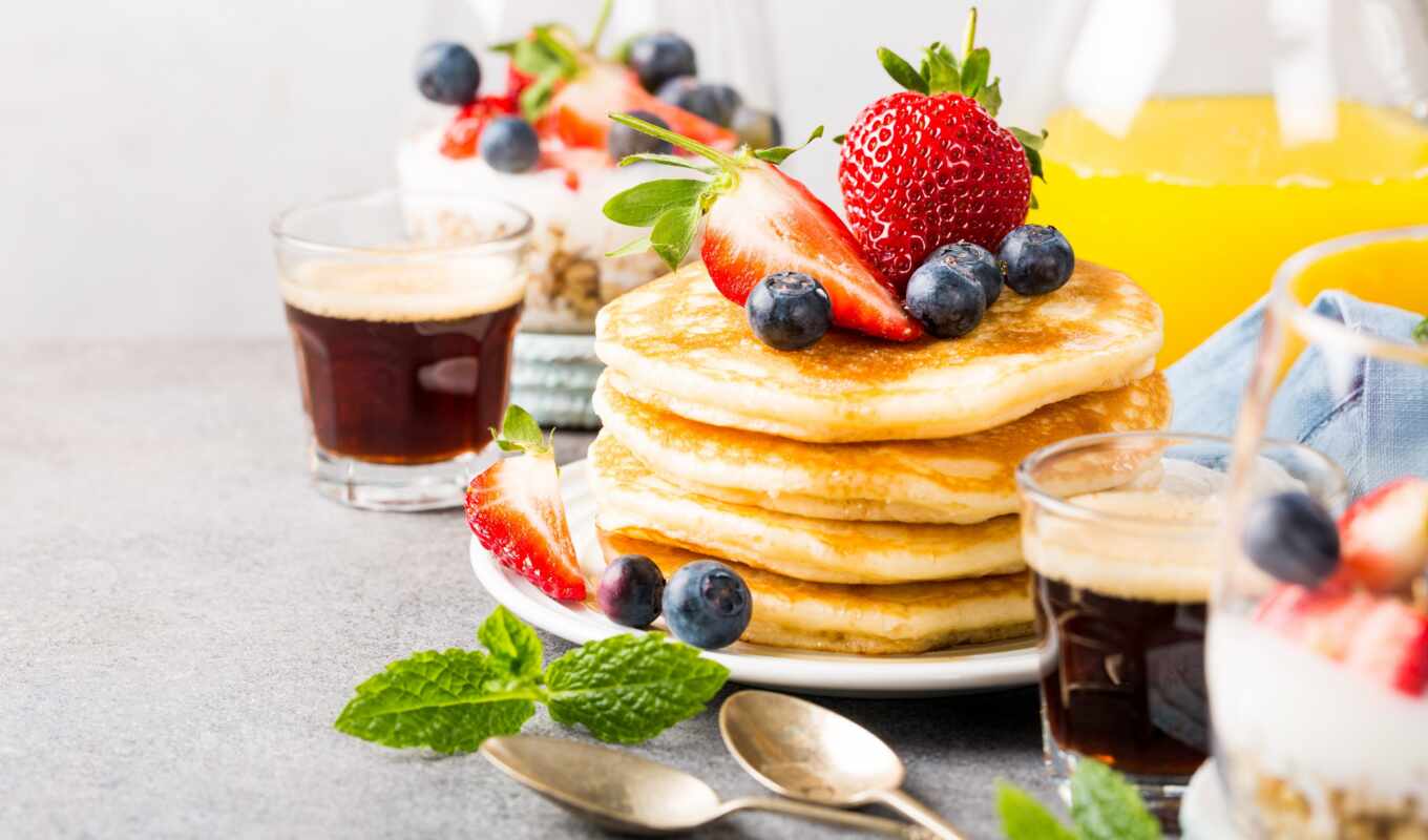 photo, light, gray, fresh, brunch, breakfast, healthy, berry, concrete, royalty, pancake