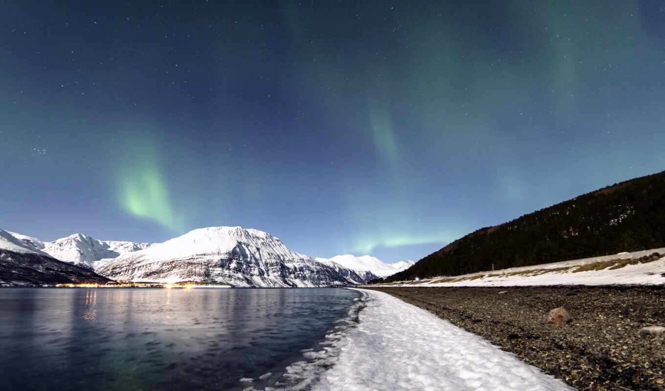 nature, summer, winter, north, aurora, pole, norwegian, glow, shirokoformatnyi, stranicahoroshii