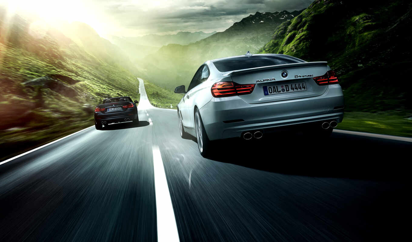 view, series, roads, bmw, coupe, alpina, biturbo, convertible, with, diesel