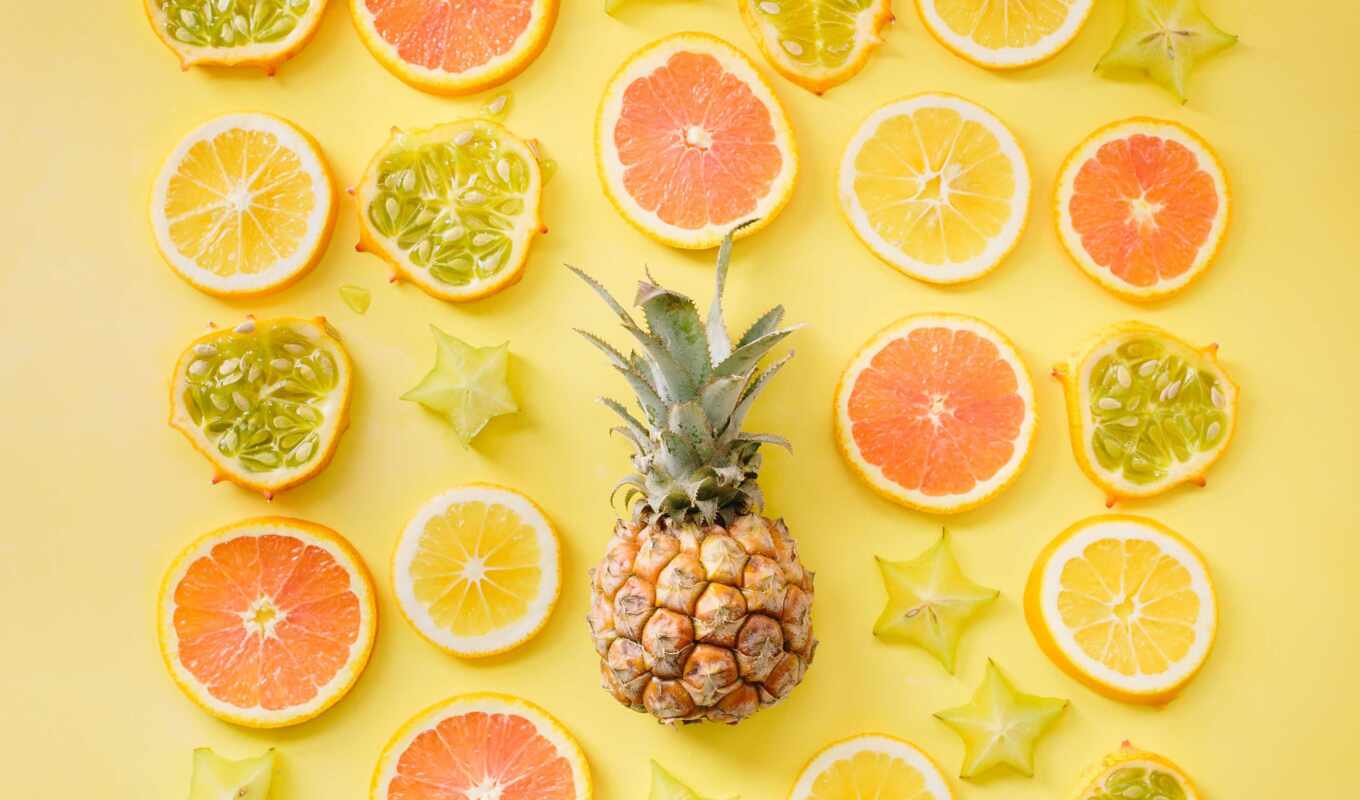 плод, lemon, yellow, цитрус, parallax, meal, permission, pineapple