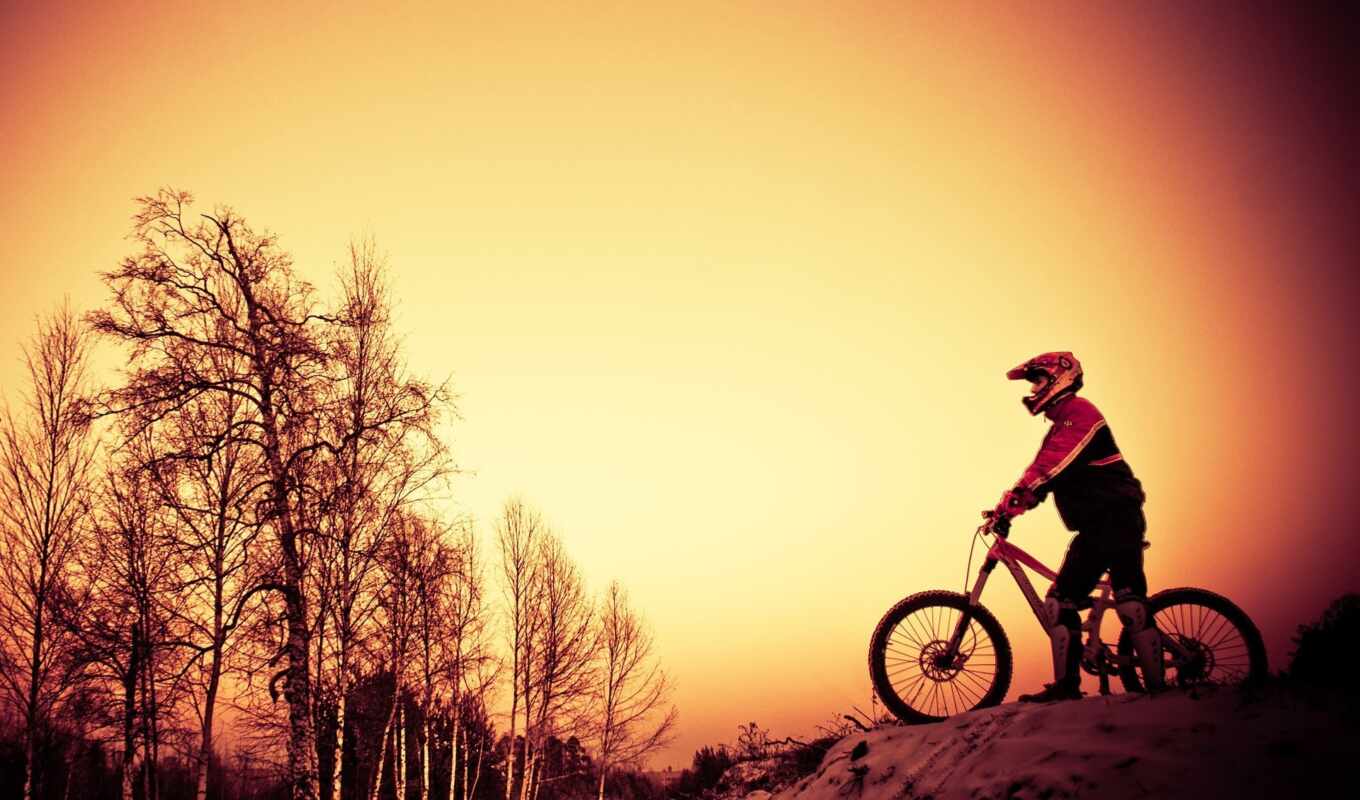 downhill, красивый, велоспорт, спорт, велосипед