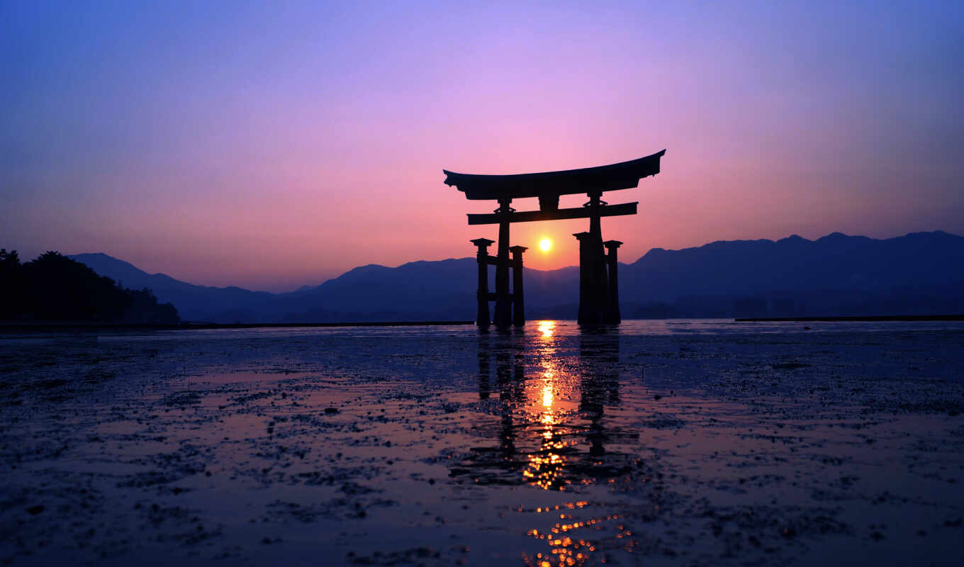 gate, япония, shrine, itsukushima, fudz