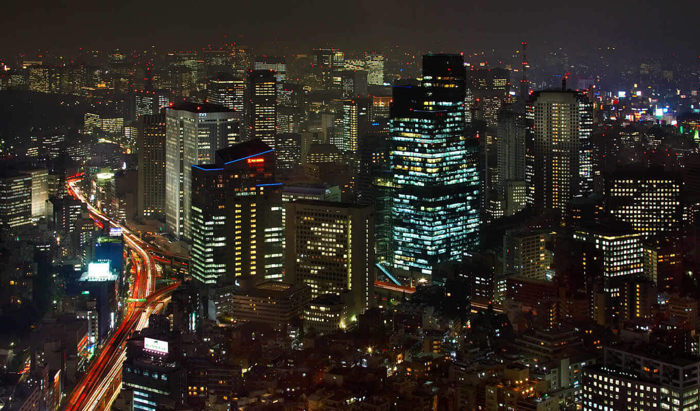 city, night, tokyo