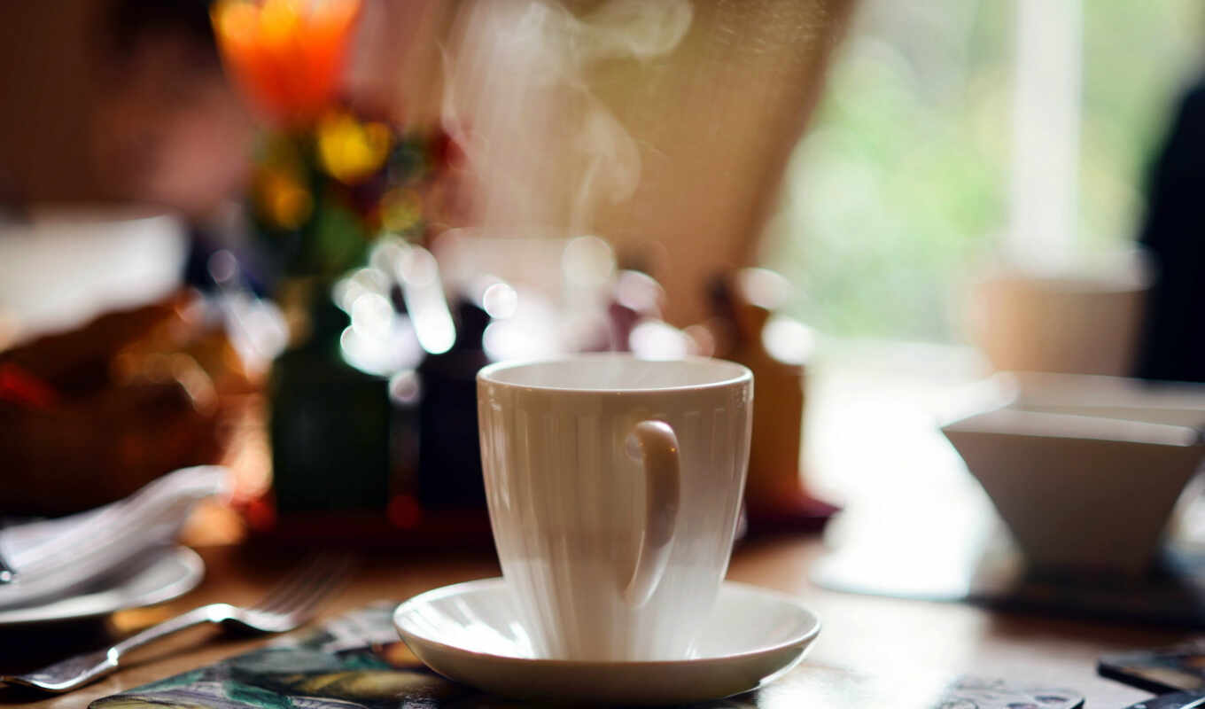 утро, cup, чая, кафе