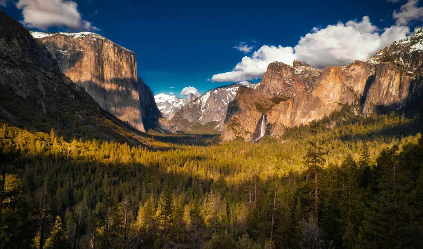 nature, mountain, USA, beautiful, park, waterfall, national, valley, yosemite