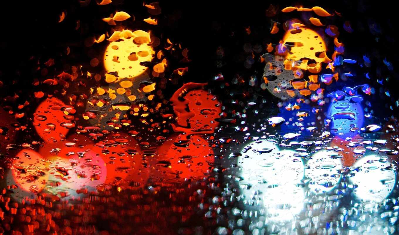 drop, rain, night, makryi