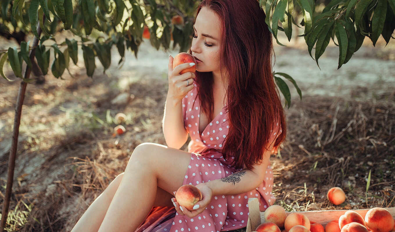 girl, peach