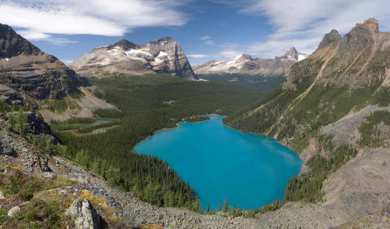 lake, high, collection, mountain, landscape, Canada, hara, park, wonderful, journey