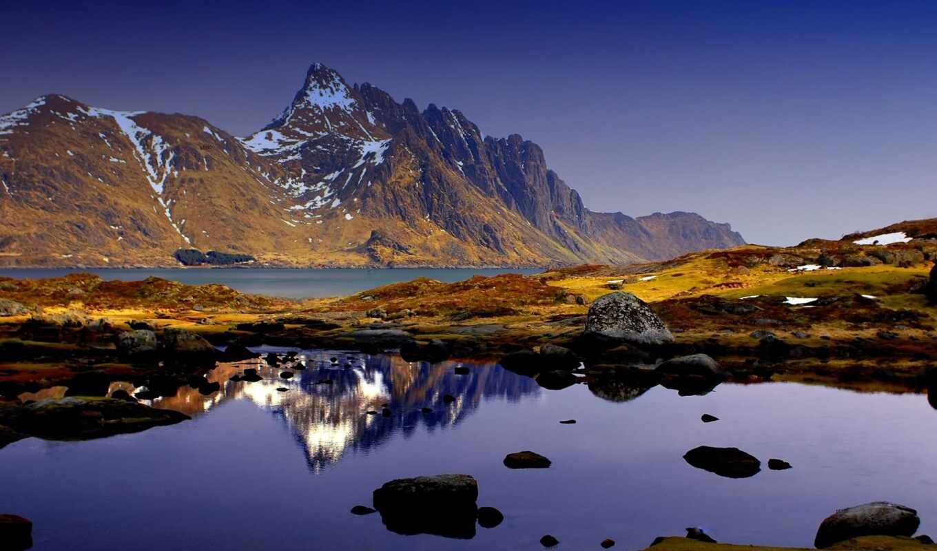 nature, sky, water, mountain, pic, reflection, nature