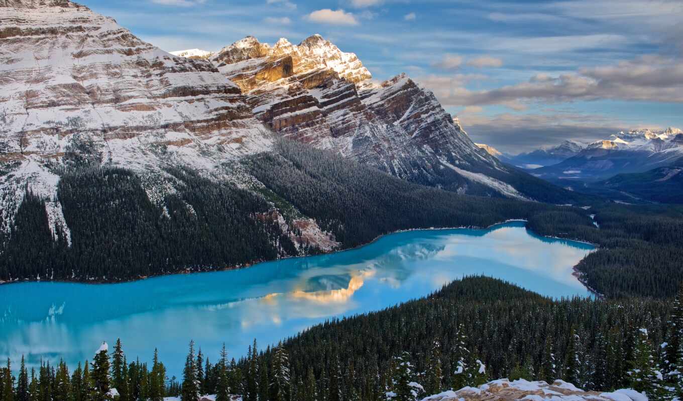 lake, nature, water, Canada, park, national, banff, canadian, rocks, peyto