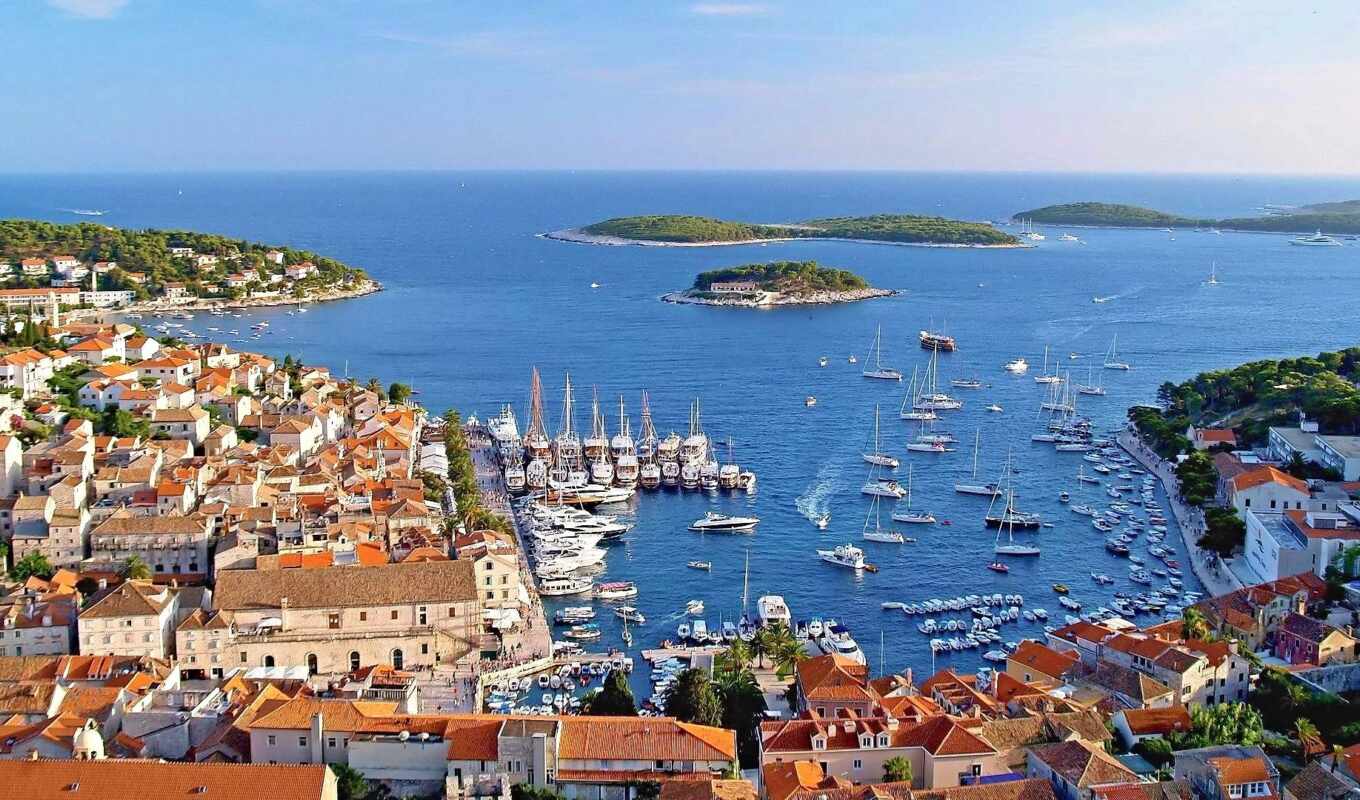 island, sail, Croatia, hvar