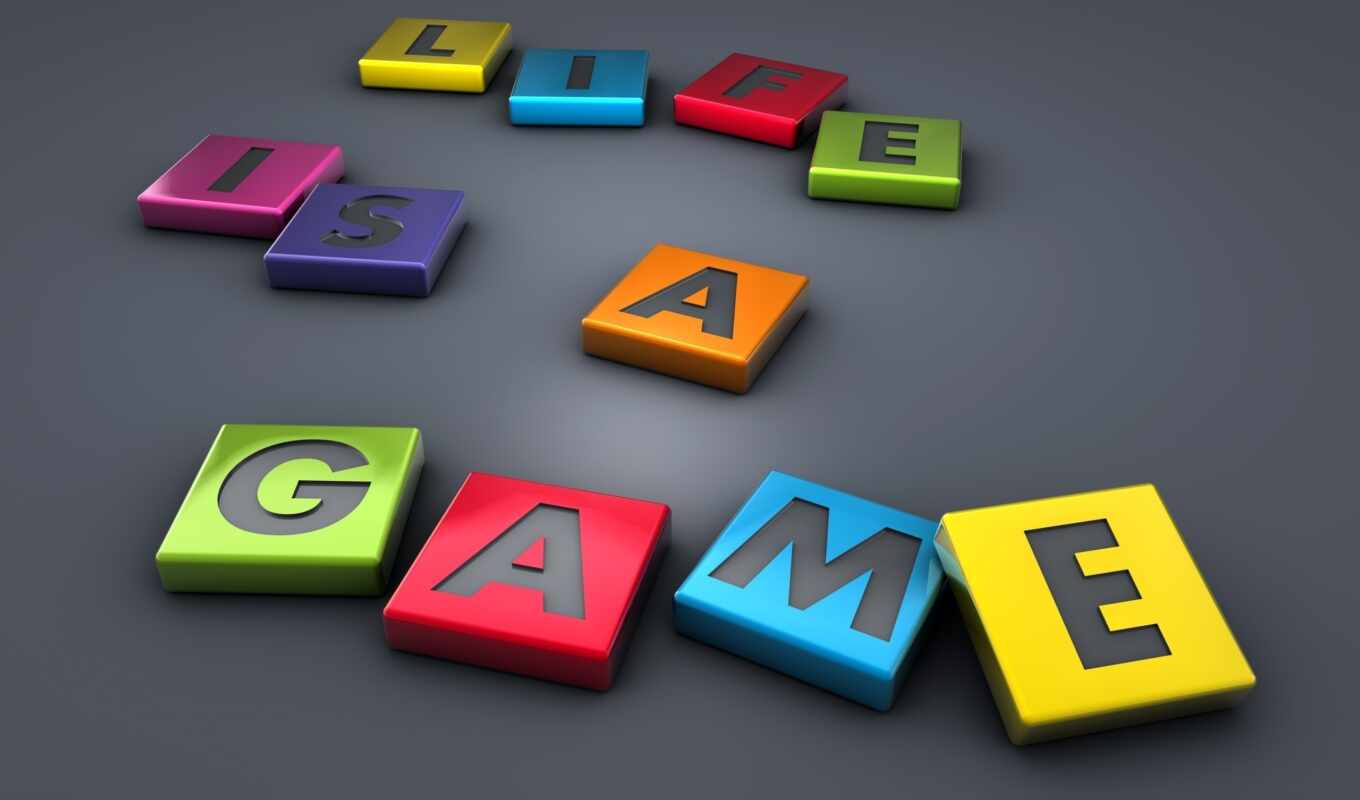 picture, title, gray, game, the letters, life, multicolored